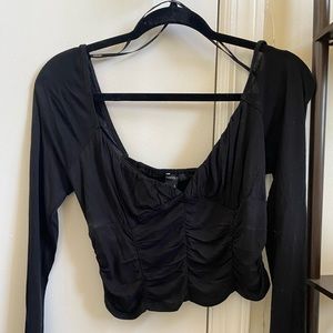 Long sleeve corset-style crop top